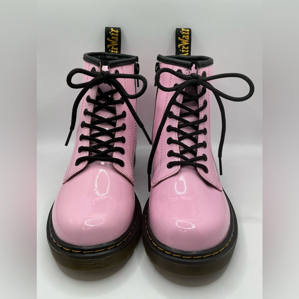 Dr. Martens AirWair Light Pink Patent Leather Combat Boots
